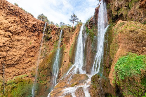 Closeup to the top of the Ouzoud Waterfalls in Morocco © mikecleggphoto