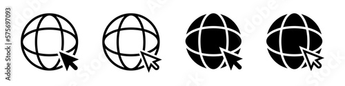 Go to web icons. World web icons. Earth globes. Website icon set. Internet icon set.