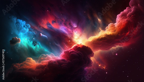 Colorful Galaxy. Generative AI  © Aleksandr Borisenko