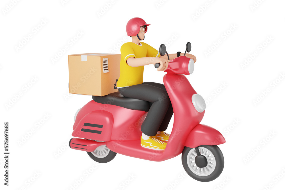 Obraz premium delivery boy 3d illustration