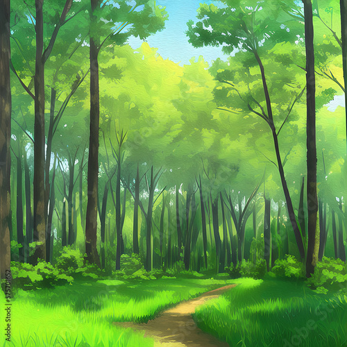 Mysterious Forest, Generative AI Illustration
