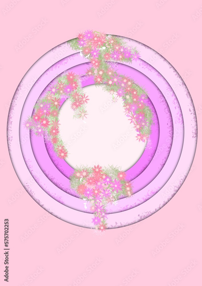 Abstract flower frame made in paper cut style illustration Abstract flower frame made in paper cut style illustration