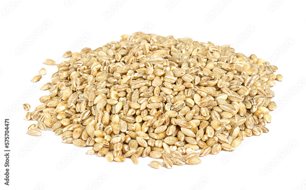 Pearl barley heap isolated on white Pearl barley heap isolated on white
