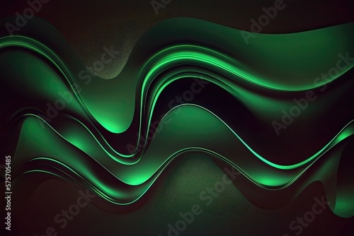 Abstract green liquid wavy background. Generative AI