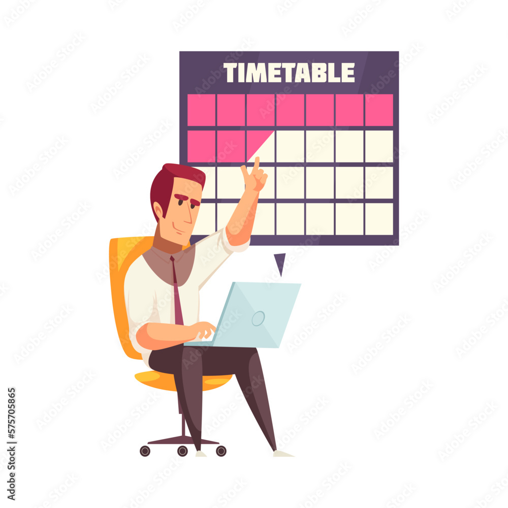 Timetable Planning Businessman Composition Timetable Planning Businessman Composition