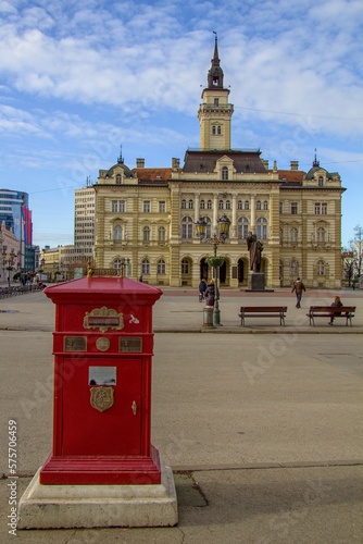 The town hall of city Novi Sad, Serbia - view from the city center on the Trg Slobode (Liberty Square) photo