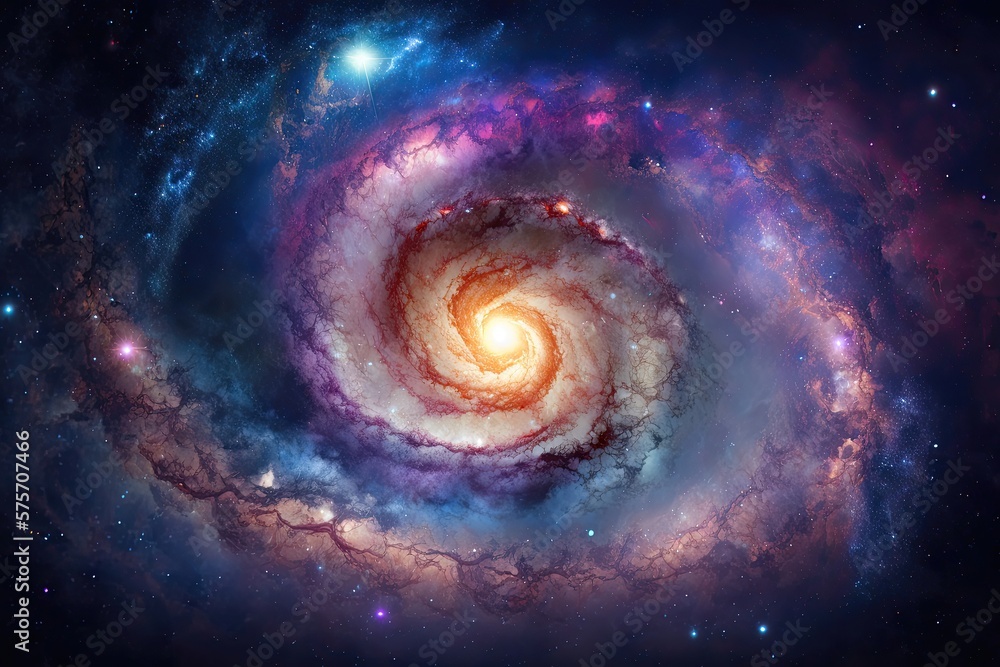 Galaxy nebula in outer space endless universe. Generative AI Galaxy nebula in outer space endless universe. Generative AI