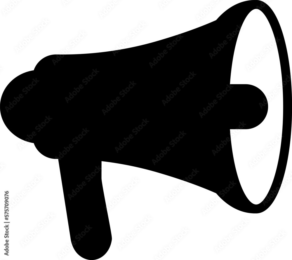 Megaphone icon. Electric megaphone symbol with sound. Loudspeaker