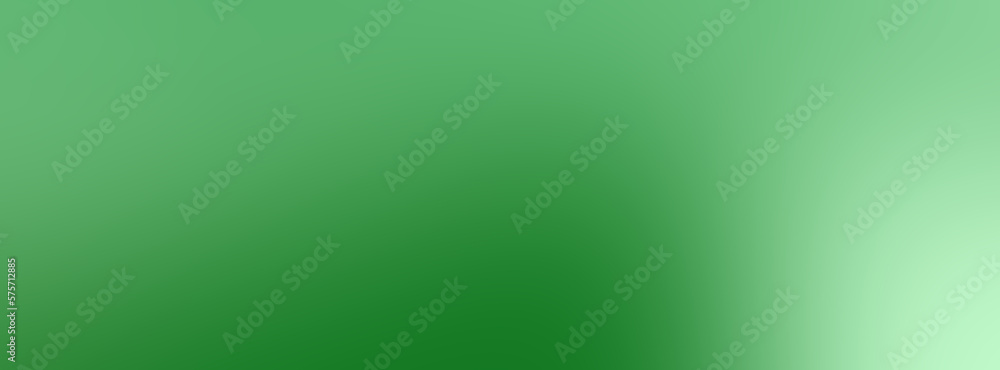 Abstract green and blurred gradient background with light. Natural background. Ecological concept. Long banner.