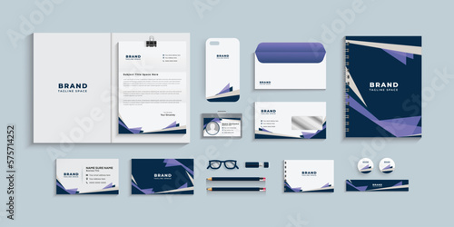 corporate identity template with digital elements. Vector company style for brand book and guideline. minimal, modern design, 