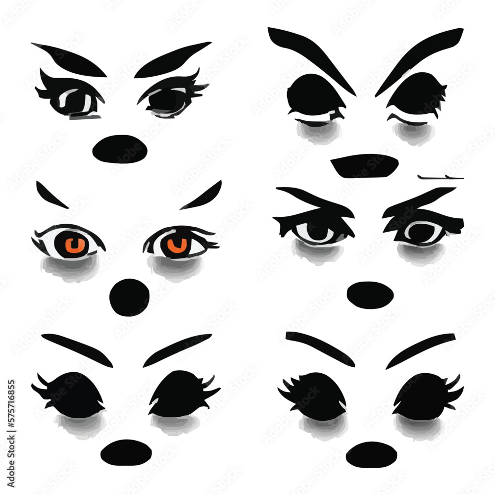 Set of different eyes expressions vector file