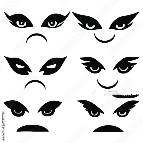 Set of different eyes expressions vector file