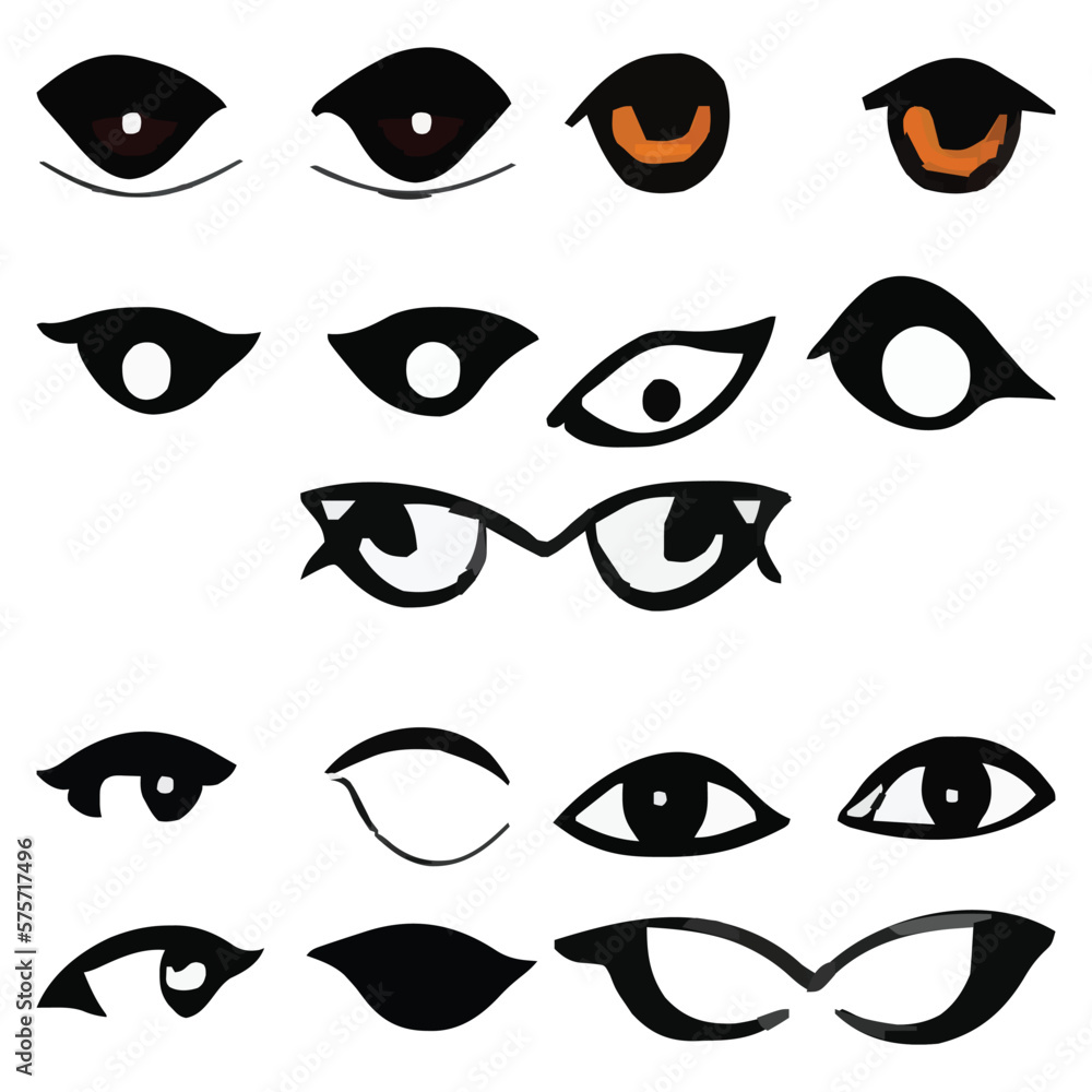 Set of different eyes expressions vector file Set of different eyes expressions vector file