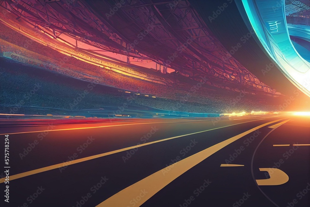 High definition wallpaper illustrating curved asphalt race track and