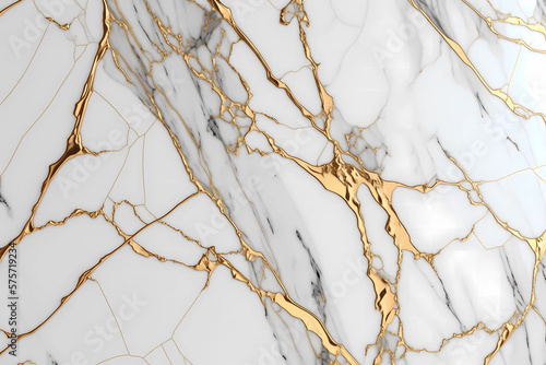 White marble with golden veins, texture, background