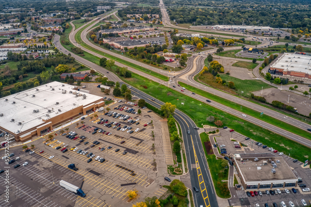 Aerial View of the Minneapolis Suburb of Arden Hills, Minnesota