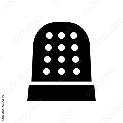 Thimble icon. Protective metal thimble for sewing. Vector Illustration