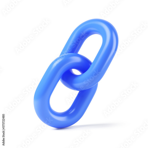 Chain link Icon isolated on white - 3d rendering