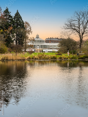 Lakeside shot of Copenhagen Botanical Garden, Copenhagen, Denmark