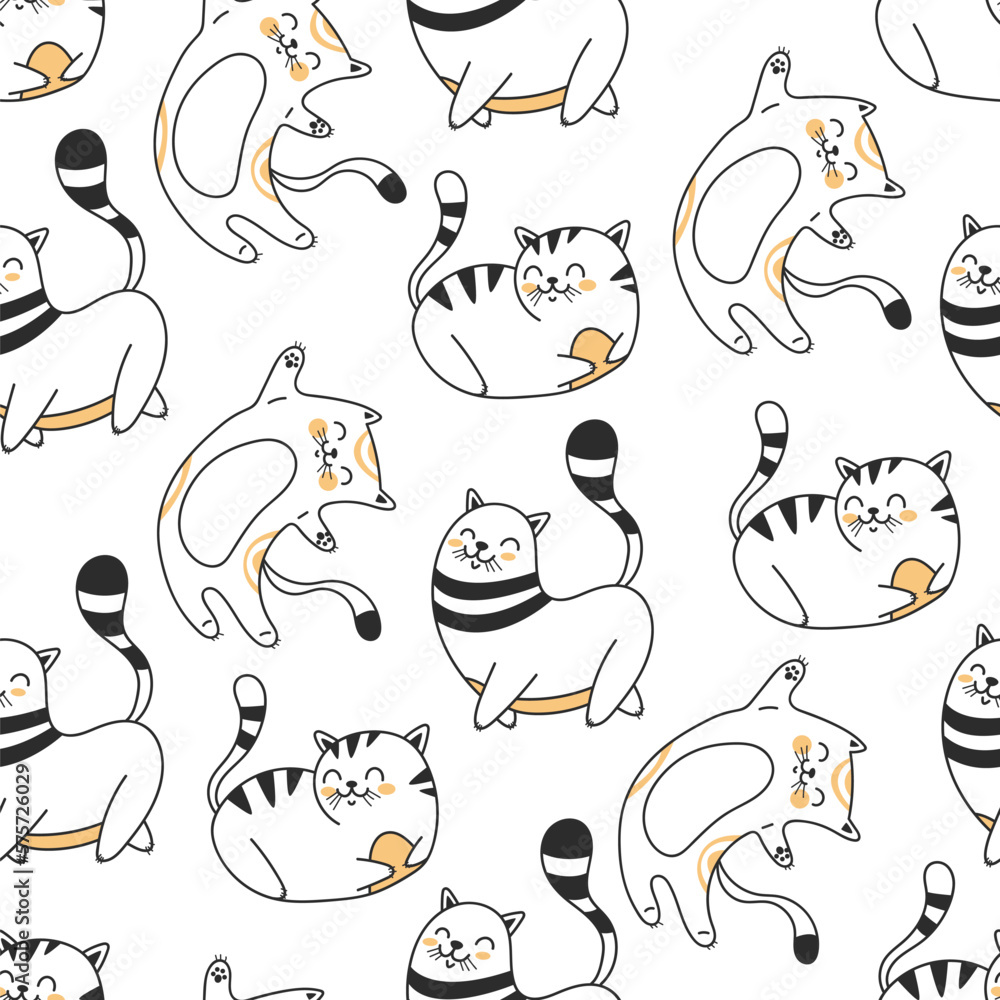Happy kitties in various poses