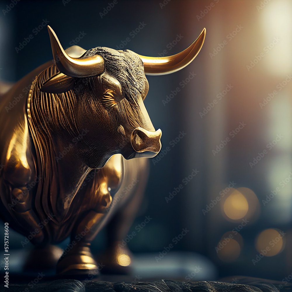 Stock market, gold bull market trading concept,generative ai Illustration  Stock | Adobe Stock