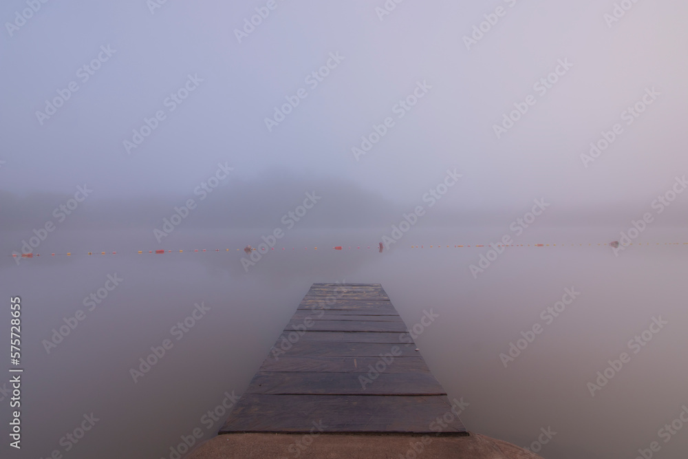 Obraz premium Magic Sunrise in Brazilian Savannah With Fog