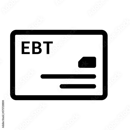 Card, digital, ebt icon. Black vector graphics.