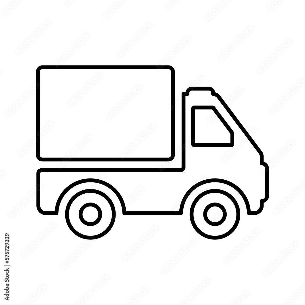 Carriage, conveyance, transport outline icon. Line art vector.