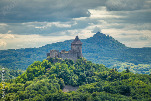 Summer landscape with The Somoska medieval castle in Slovakia, Europe. © Viliam