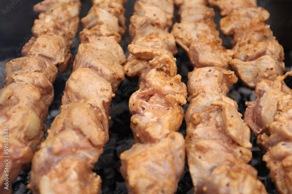 Delicious juicy shish kebab. pork on fire. food on fire. barbecue in the yard. Georgian kebab. meat hot tasty dish. fried meat, juicy pork. cooking on a campfire. Georgian cuisine. meat on a skewer Delicious juicy shish kebab. pork on fire. food on fire. barbecue in the yard. Georgian kebab. meat hot tasty dish. fried meat, juicy pork. cooking on a campfire. Georgian cuisine. meat on a skewer