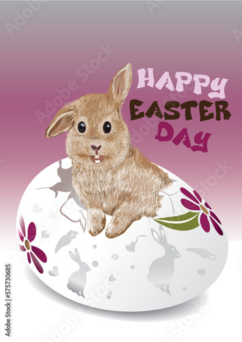 easter bunny with easter eggs