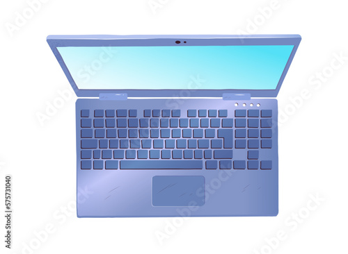 Top view vector illustration of laptop computer