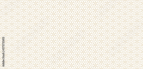 Abstract geometric seamless pattern in Arabesque style. Vector ornamental lines texture, elegant floral lattice, mesh. Traditional luxury background. Elegant gold and white ornament, repeat design