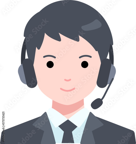 Service call center Man User avatar person people Flat Style