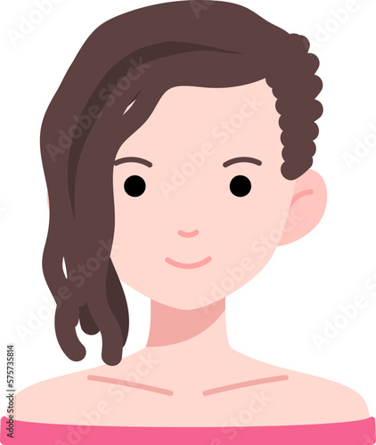 Avatar User Woman girl person people dreadlock hair Flat Style