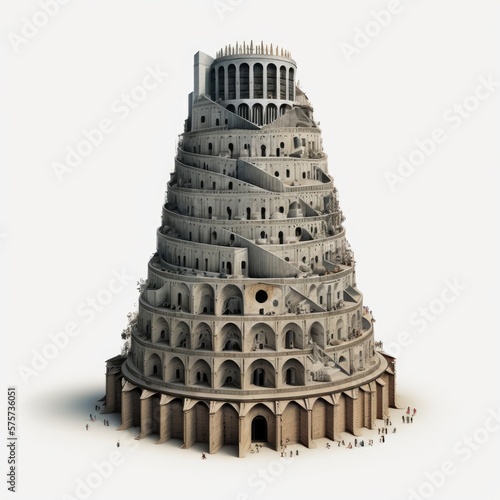 Fotografering The Tower of Babel narrative in Genesis 11:1–9 is an origin myth and parable mea