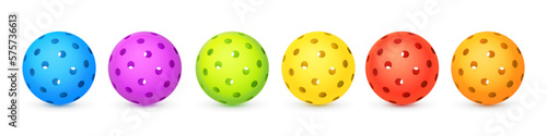 Set of Colorful Pickleball Balls With 40 Holes for Outdoor Game