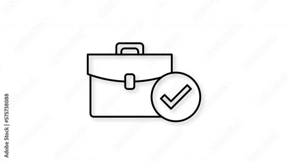Briefcase and checkmark animation. Motion graphics. Briefcase and checkmark animation. Motion graphics.
