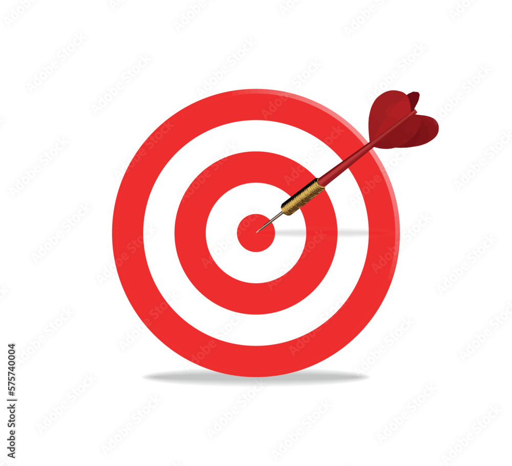 vector design with target board and dart isolated on white background vector design with target board and dart isolated on white background