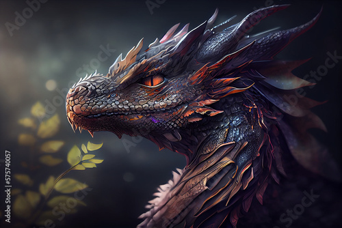 Awesome portrait of a dragon.generative ai