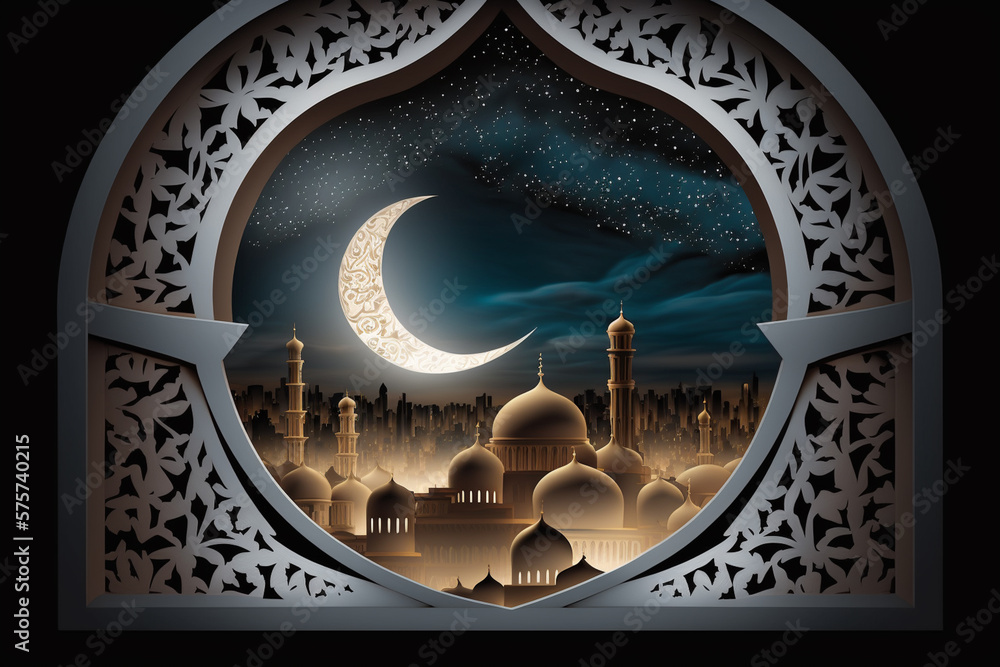 Muslim holy month Ramadan Kareem concept created with ai generative tools