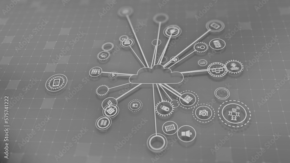 3D rendering the concept of cloud technologies and server data processing 3D rendering the concept of cloud technologies and server data processing