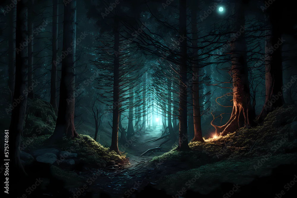 Beautiful fantasy forest, Generative AI