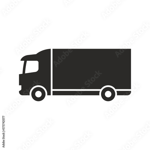 Truck icon. Lorry. Commercial vehicle. Heavy goods vehicle. Vector icon isolated on white background.