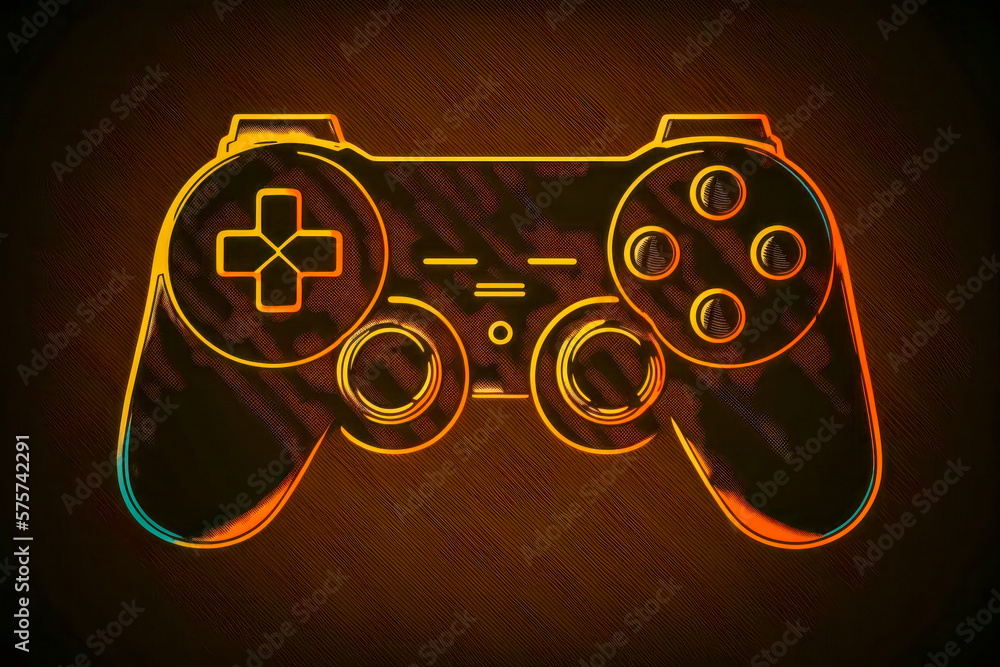 Video game controller, minimalist. Generative AI. Stock Illustration |  Adobe Stock