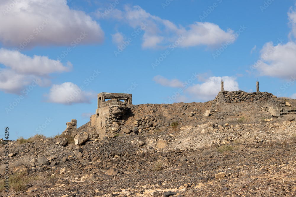 Ruin of a building on a hill, Puerto Lajas, Fuerteventura