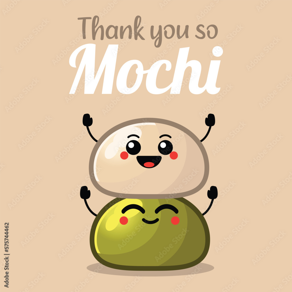 Vector flat design cartoon daifuku mochi characters. Cute mochi mascot friendship. Set of characters for Greeting card illustration template. Vector flat design cartoon daifuku mochi characters. Cute mochi mascot friendship. Set of characters for Greeting card illustration template.