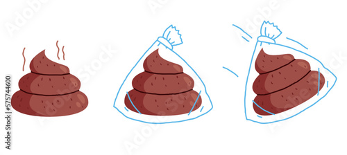 Cute poop excrement shit emoticon poo emoji set. Graphic design vector illustration