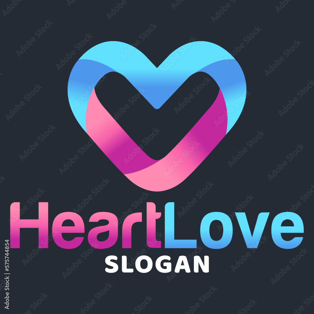 Modern flat design simple minimalist cool Heart Love logo icon design template vector with modern illustration concept style for product, company, label, brand, team, badge, emblem