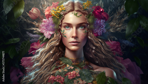 Freyja the god of love, sex, and fertility - German gods - Mythologies - Generative AI 